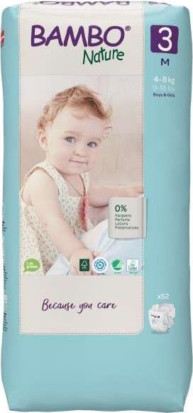 Bambo Nature 3, 4-8 kg, 52 ks