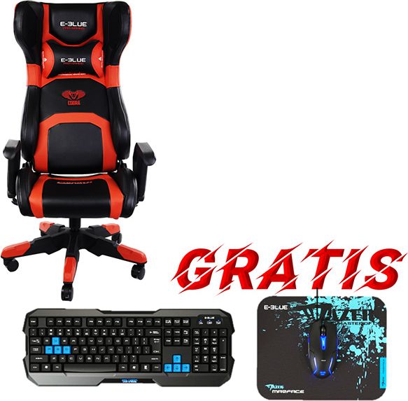 E-Blue Cobra Červený + Sada gamingowy Polygon (EEC310)