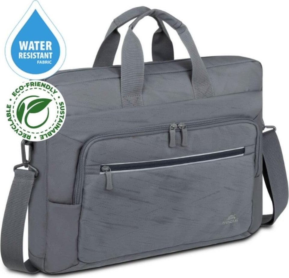 RivaCase Taška do notebooka 15,6"-16" RivaCase ECO Alpendorf 7531, sivá, z ekologicznego, wodoodpornego materiału z recyklingu (rPET)
