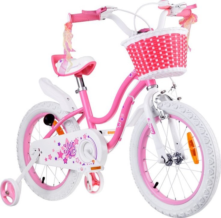 Royalbaby RoyalBaby Bicykel detský STAR GIRL 16cal košyk kółka boczne RB16G-1