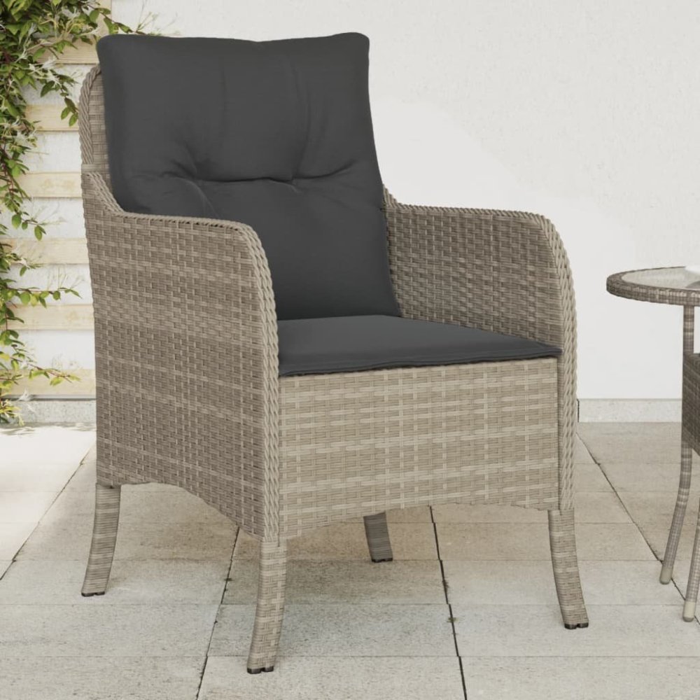 vidaXL vidaXL kreslá ogrodowe z poduszkami, 2 ks, jasnosivé, rattan PE