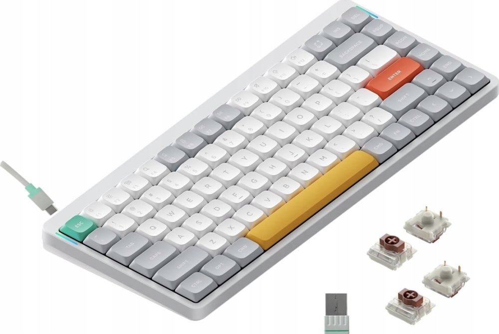 Nuphy - Air75 V2 Wireless Mechanical Keyboard - Bezdrôtová Klawiatura Mechaniczna Slim Ionic White Brown