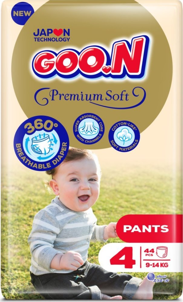 GOO.N GOO.N Premium Soft Pants _Size 4, 44 pcs., 9-14 kg