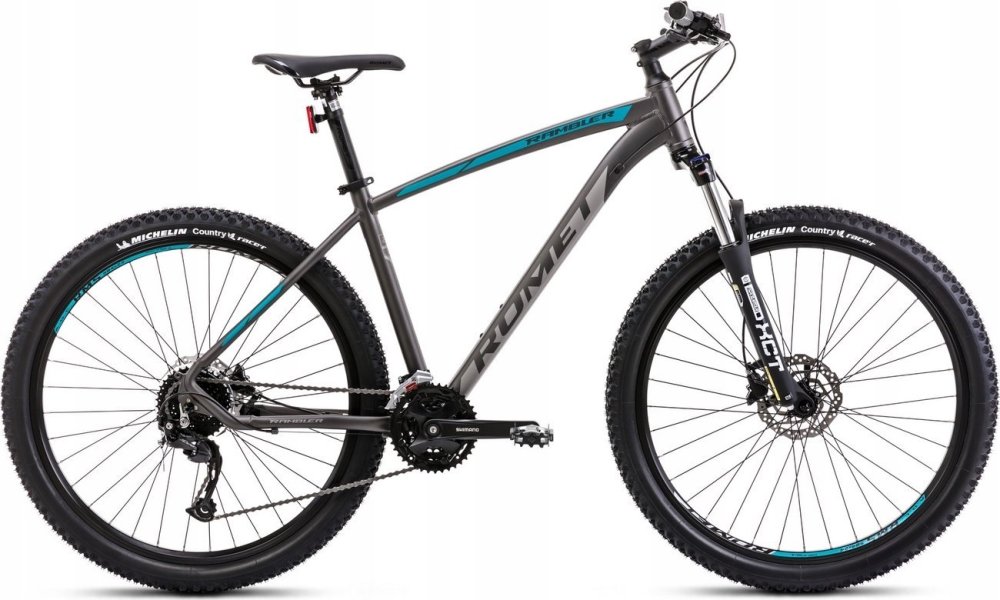 Romet Dviratis Romet Rambler R7.4 2025 graphite-silver-turquoise-20" / L (Dydis: 20" / L)