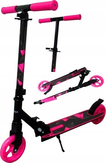 R-Sport veľká Hulajnoga H10 RÓŻOWO-Čierna Składana R-Sport koła 145 mm do 100 kg
