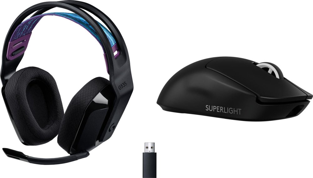Logitech G535 LIGHTSPEED Czarne (981-000972) + G PRO X SuperLight 2  (910-006630)