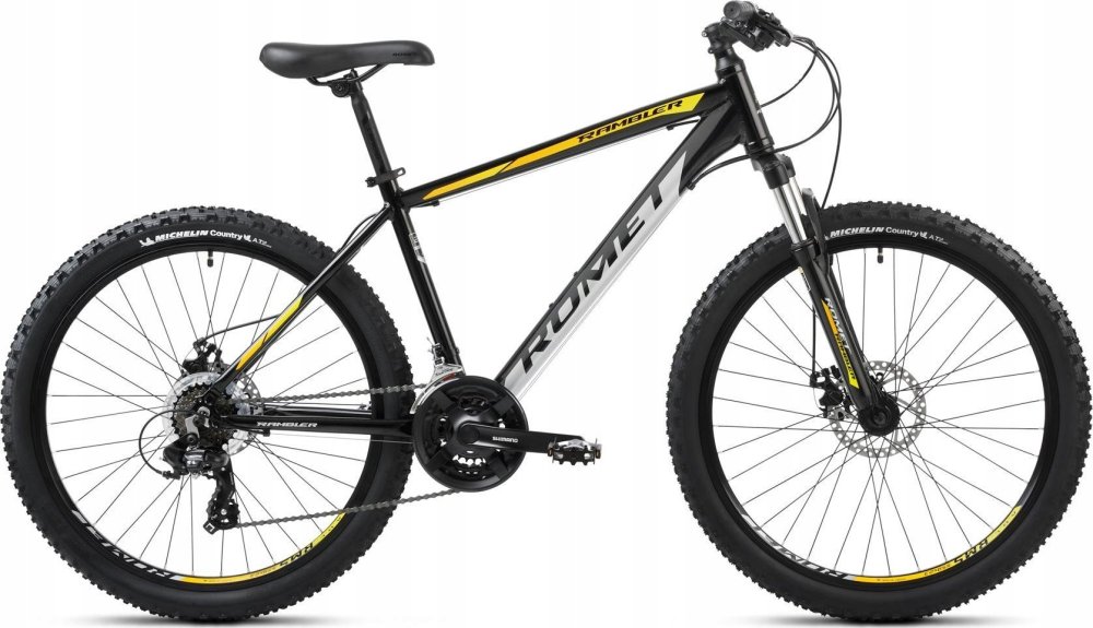 Romet Dviratis Romet Rambler R6.2 2025 black-yellow-19" / L (Dydis: 19" / L)
