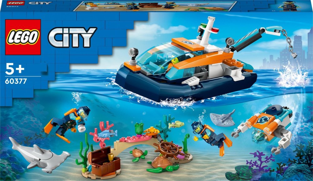 LEGO City Łódź do nurkowania badacza 3 ks (60377)