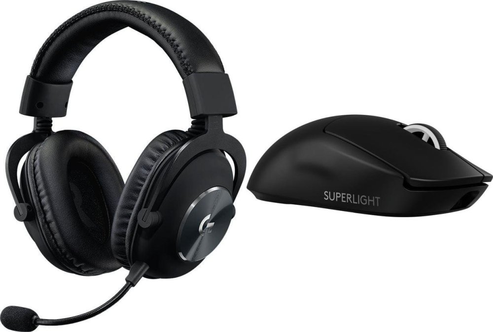 Logitech G Pro X Lightspeed Czarne (981-000907) + G PRO X SuperLight 2  (910-006630)