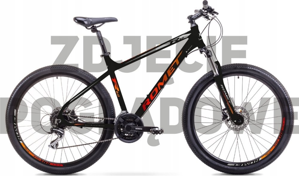 Romet Dviratis Romet Rambler R6.0 2024 black-orange-red-17" / M (Dydis: 17" / M)