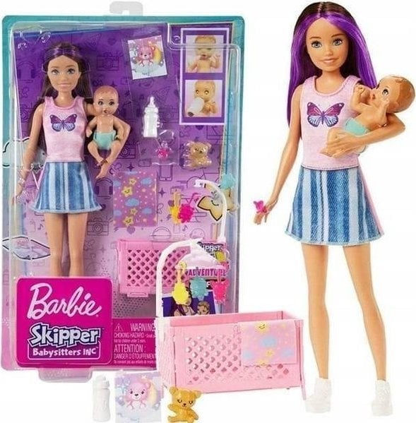 Mattel Skipper Opiekunka Postieľka + Bobas HJY33