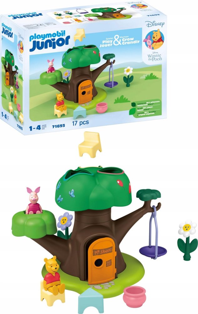 Playmobil PLAYMOBIL 71693 Junior & Disney: Winnie & Piglet's Tree House, Construction Toy