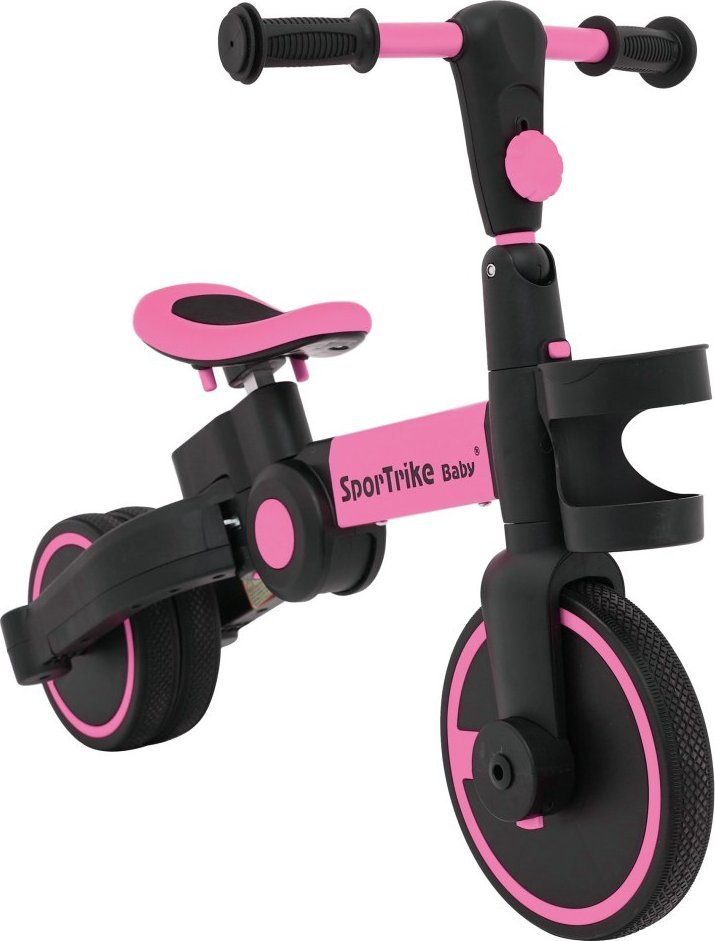 SporTrike Detský balančný bicykel Happy Bike 3w1 Sportrike Ružový