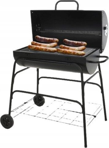 Koopman Grill na drevené uhlie cylindryczny na kółkach Čierny 100 cm