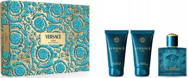 Versace Versace Eros rinkinys vyrams (EDT, 50 ml + dušo želė, 50 ml + balzamas po skutimosi, 50 ml) MEN