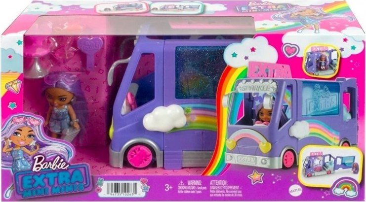 Mattel Barbie Extra Minibus koncertowy + Bábika Mini Minis Sada HKF84