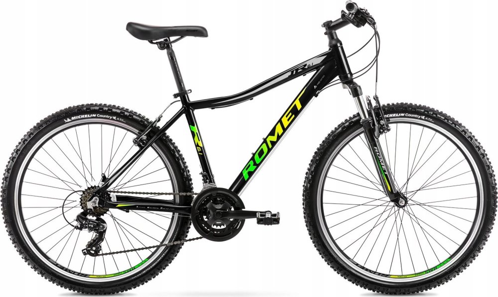 Romet Dviratis Romet Rambler R6.1 JR 2024 black-green-grey-19" / L (Dydis: 19" / L)