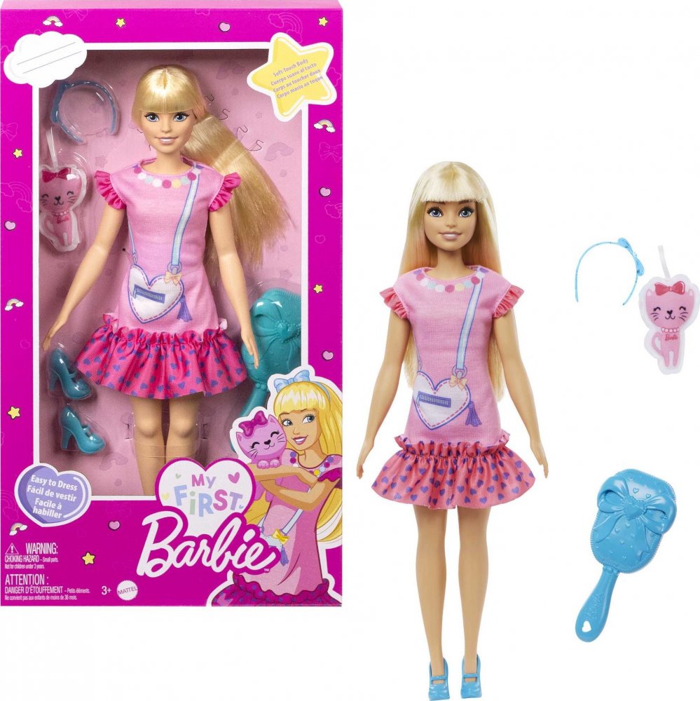 Mattel Barbie Moja Pierwsza Barbie Bábika + kotek HLL19