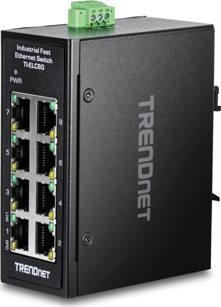 TRENDnet TRENDnet 8-Port Industrial Fast Ethernet DIN-Rail MiniSwitch