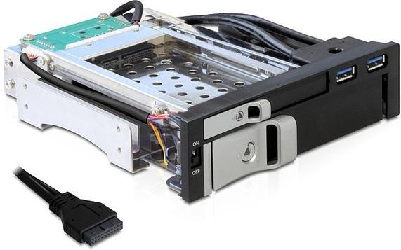 Delock 5.25″ do dysków HDD 1 x 2.5″ + 1 x 3.5″ SATA + 2 x port USB 3.0 (47209)