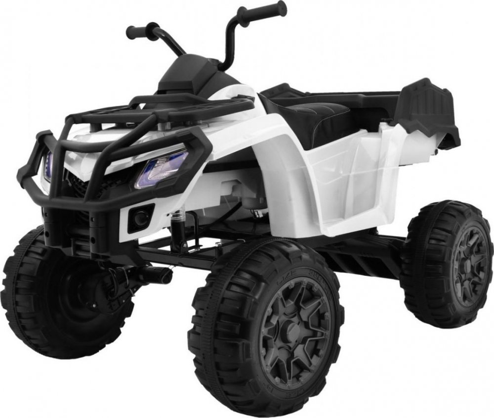 Joko veľká Elektrická štvorkolka 4x4 XL ATV kožené sedadlo penové kolesá rádio USB biela