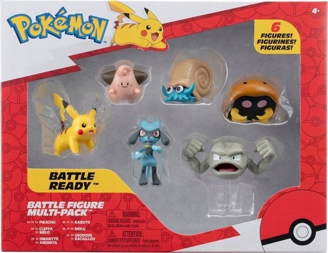 Pokemon POKEMON Figurki bitewne Multipack (Pikachu, Cleffa, Riolu, Geodude, Omanyte, Kabuto) Seria 7, figurki