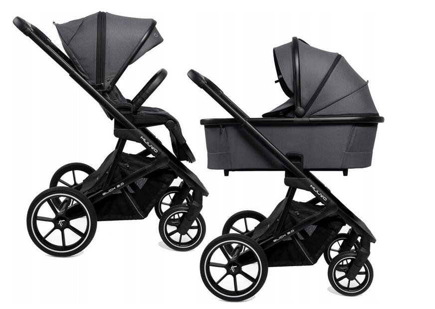 MUUVO Kočík kombinovaný Slick 2.0 set 2v1 Iron graphite + CYBEX Aton B2 i-Size + základňa