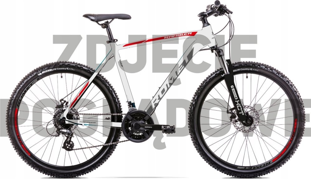 Romet Dviratis Romet Rambler R7.4 2024 silver-red-graphite-20" / L (Dydis: 20" / L)