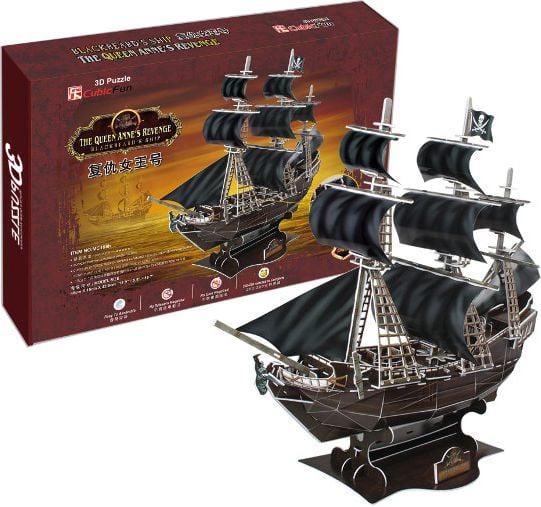 CubicFun 3D puzzle Pirátská loď Queen Anne´s Revenge 155 ks