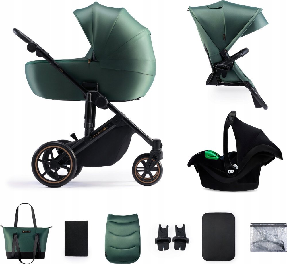KinderKraft KINDERKRAFT stroller 3in1 PRIME 2 3IN1 MINK PRO DARK GREEN, KSPRIM02GRE300I