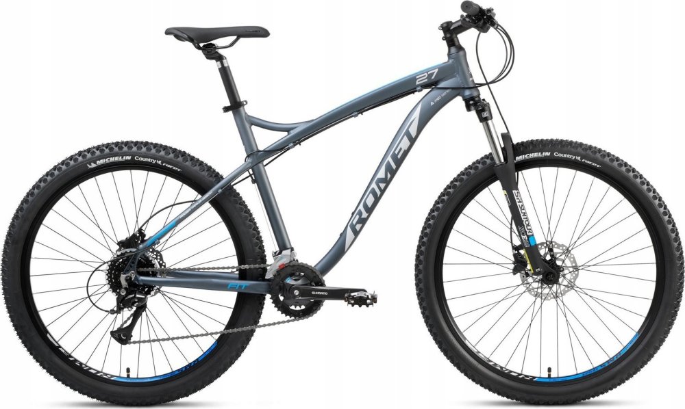 Romet Dviratis Romet Rambler FIT 27.5 2024 black-silver-blue-20" / L (Dydis: 20" / L)