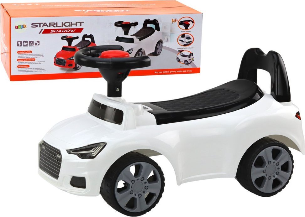 LeanToys auto Jeździk Z Oparciem QX-3396 Klakson Schowek Biely