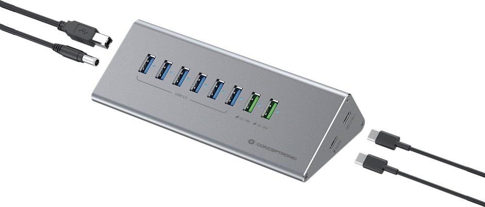 Conceptronic CONCEPTRONIC USB Hub -> 8x USB-A 60W,2x USB-C 3.0 m.N.    si