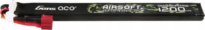 Gens Ace akumulátor Gens Ace 25C 1200mAh 3S1P 11.1V Airsoft Gun Lipo z konektorem T Plug Long size