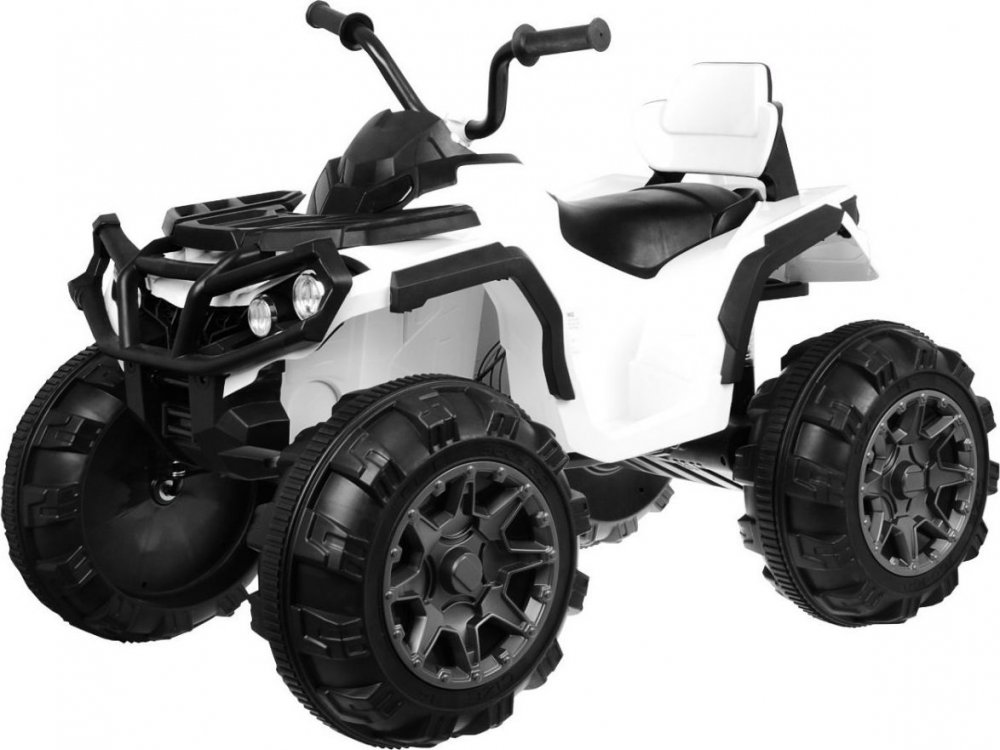 Joko Elektrická štvorkolka ATV kožené sedadlo penové kolesá rádio USB biela