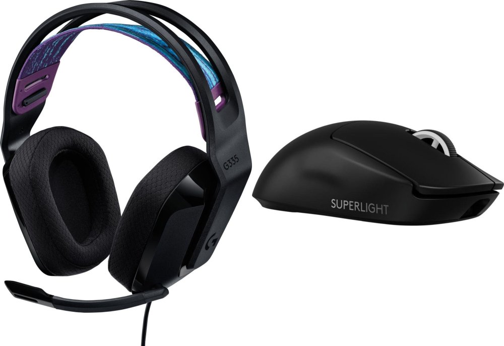 Logitech G335 Czarne (981-000978) + G PRO X SuperLight 2  (910-006630)