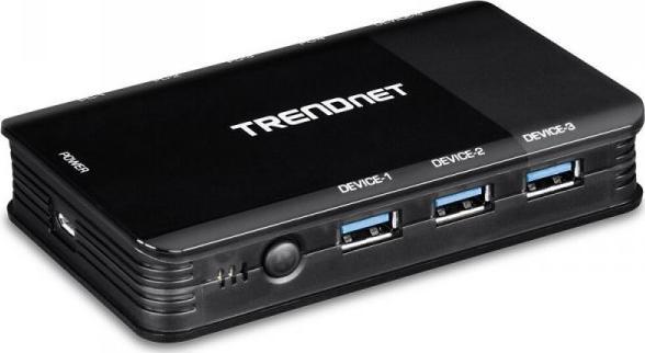 TRENDnet Prepínač Trendnet TK-U404 USB Čierny