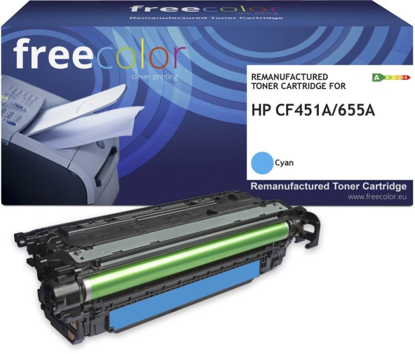Freecolor Toner HP 655A (CF451A) cyan 10500 stron remanufactured