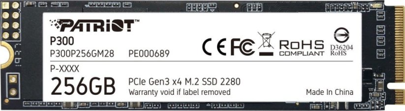 Patriot P300 256GB M.2 2280 PCI-E x4 Gen3 NVMe (P300P256GM28)
