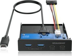 Graugear GRAUGEAR USB-HUB Multi Front Panel, USB 3.2 Gen2 Type-C retail