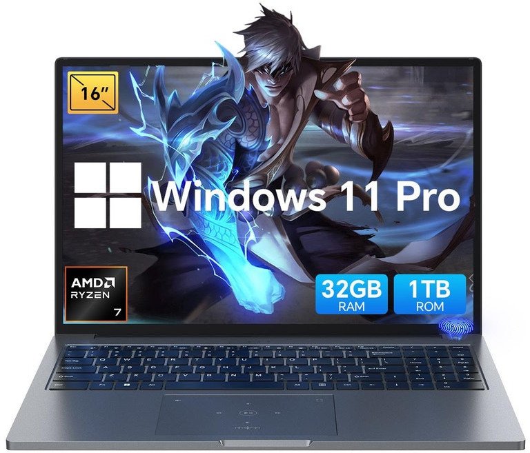 Blackview GamiBook-8 Ryzen 7 7735HS/16" WUXGA (1920x1200)/32GB/1TB/BT/BLKB/Win 11 Pro Geay
