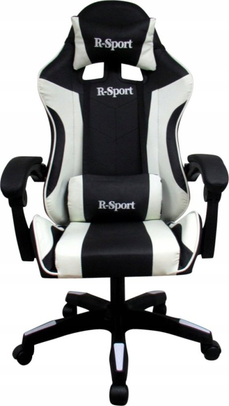 R-Sport Fotel Gamingowy K3 R-Sport BIAŁO-Čierny Pre gracza+masażer