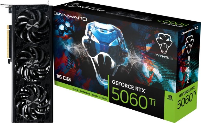 Gainward GeForce RTX 5060 Ti Python III 16GB GDDR7 DLSS4 (NE7506T019T1-GB2061T)