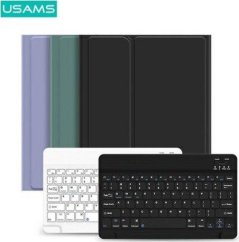 Usams USAMS Etui Winro z klawiaturą iPad 9.7" zelené etui-Biela klawiatura/green cover-white keyboard IPO97YRXX02 (US-BH642)