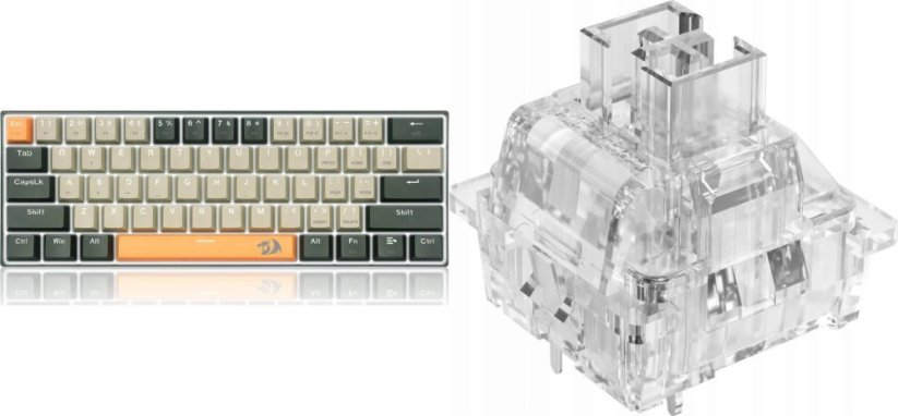 Redragon Redragon K606 Lakshmi Red switch (K606-OG&GY&BK) + A113 HP2 Panda Keycaps (A113 HP2)