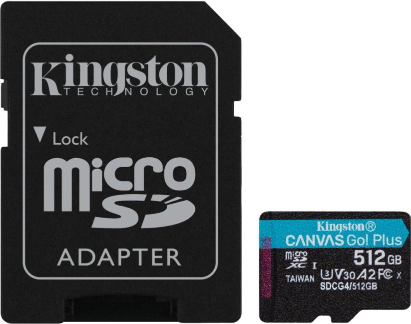 Kingston Canvas Go! Plus (Gen4) MicroSDXC 512 GB Class 10 UHS-I/U3 A2 V30 (SDCG4/512GB)