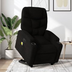 vidaXL Podnoszony fotel masujący, elektryczny, rozkładany, Čierny