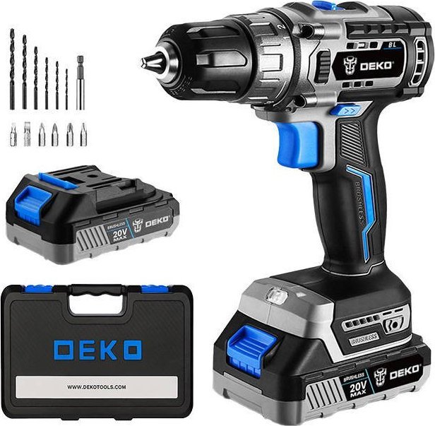 Deko Aku Vrtací šroubovák bezszczotkowa Deko Tools DKBL20DU3-S3 20V