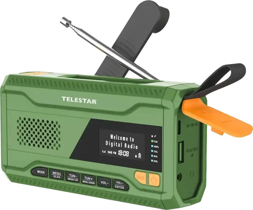 Renkforce Telestar Top Nr 5 DAB+/UKW radio awaryjne Zelený