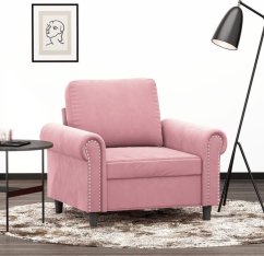 vidaXL Fotel, Ružový, 60 cm, obity aksamitem Lumarko!